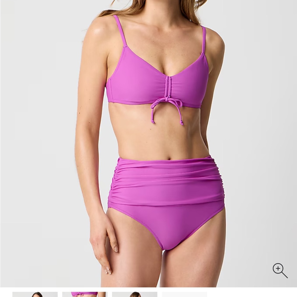 J. Crew Factory Purple Bikini with High-Waisted Bottom